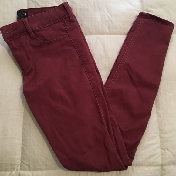 HOLLISTER dark pink jean leggings, size 3R - Picture 1 of 6